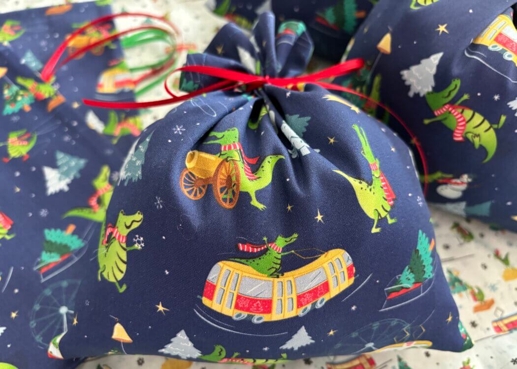 Christmas bags with crocodile