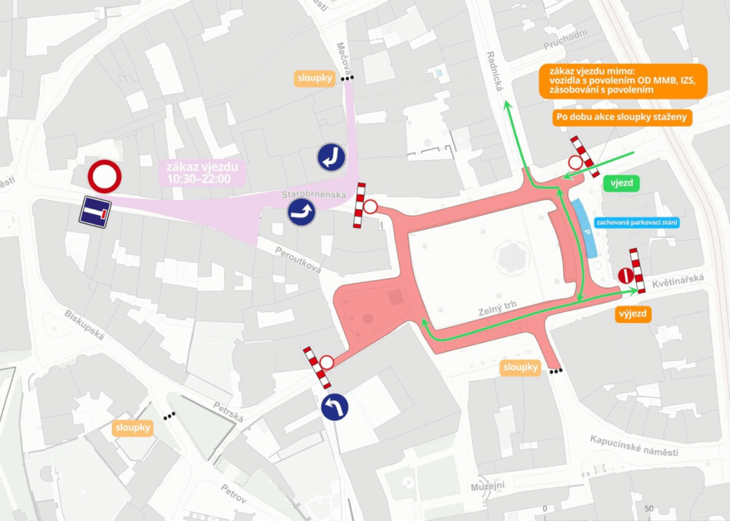 Režim vjezdu na vánoční trhy 2025