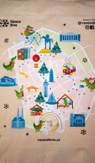 Vánoční taška s mapkou