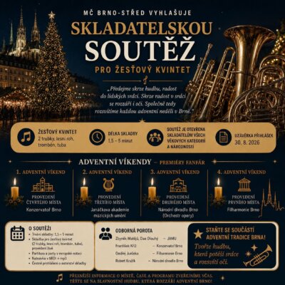 Městská část Brno-střed vyhlašuje skladatelskou soutěž na vánoční fanfáry pro žesťový kvintet